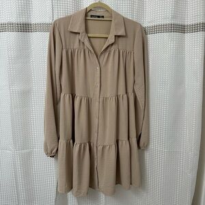 Tan Button-Down Dress by Cotton On